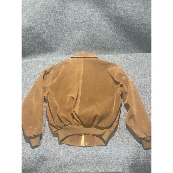 Vintage Alta Mods Italy Faux Suede Bomber Jacket  Men’s Size XL Brown Full Zip - Picture 10 of 11